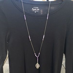 Genuine Amethyst/SS Y-Necklace